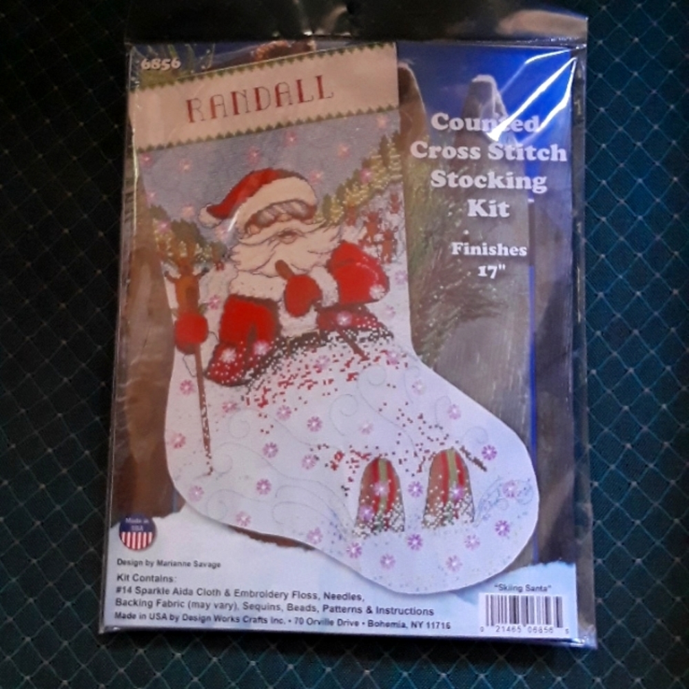 Santa Counted Crosstitch Stocking kit 17"